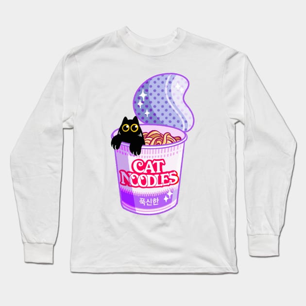 Cat Noodles Long Sleeve T-Shirt by nomsikka